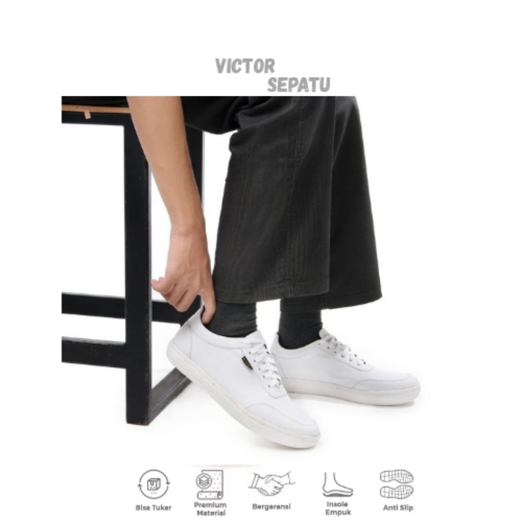 Victor Konan Putih Sepatu Sneakers Pria Casual Sepatu Sekolah Pria