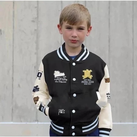 Jaket Varsity Anak-anak Model Hoodie / Jaket Varsity Baseball Kupluk Keren / Varsity Baseball