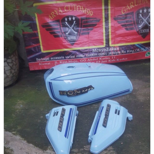 paket hemat body Honda gl 100 baju body gl 100 GL 125 tangki impor pres pabrik dan body sepasang det