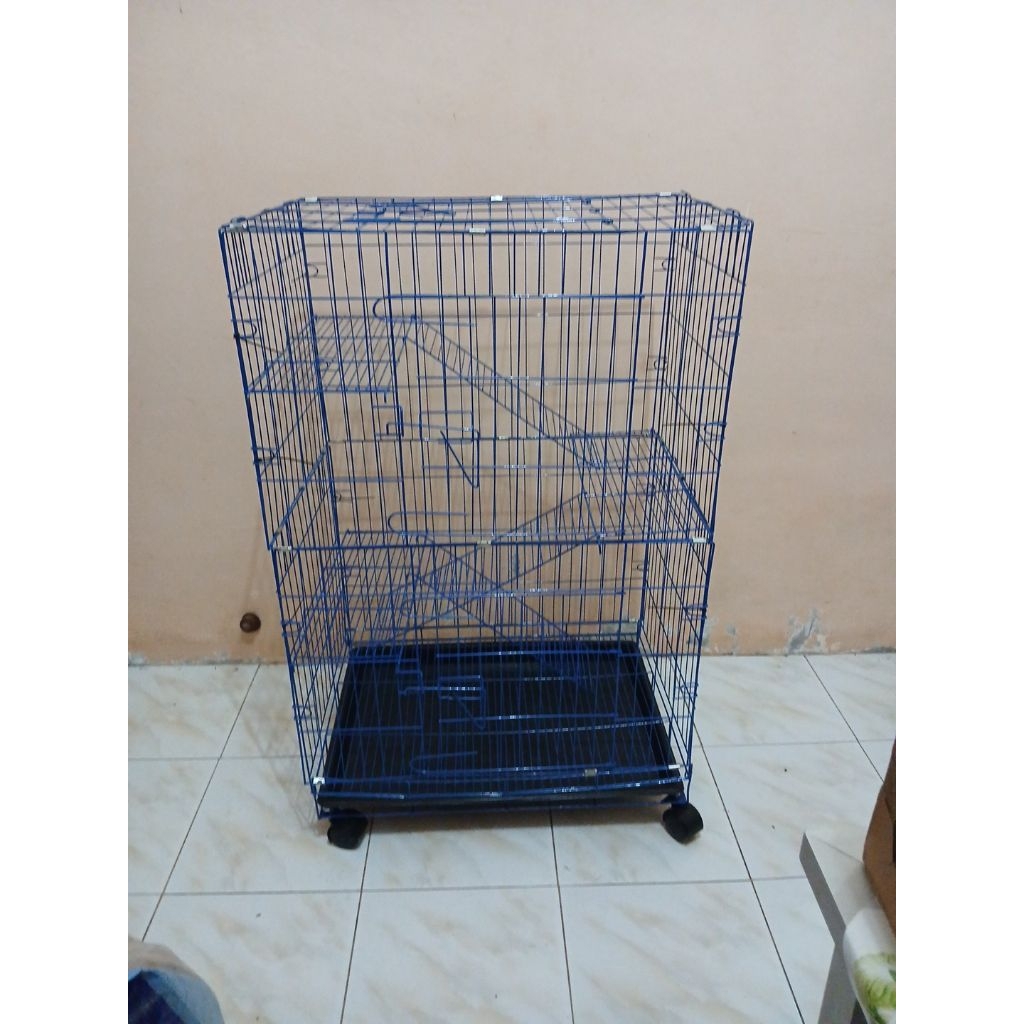 Kandang kucing 3 tingkat plus roda