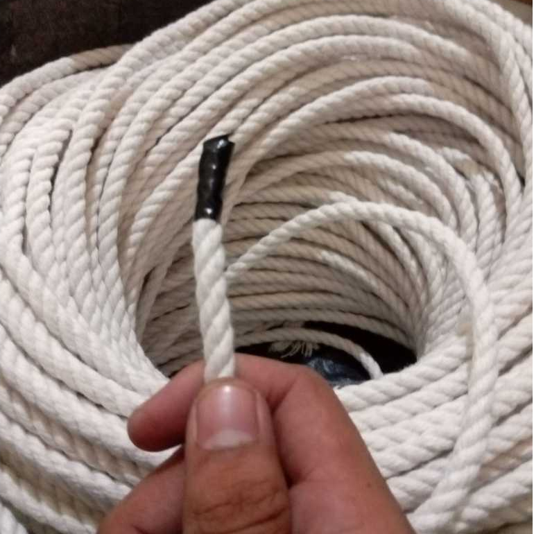 

1 Meter Tali Tambang Kecil 6mm 8mm 10mm Hrg Per Meter Tali Kuralon Kain Katun Putih Ikat Barang Besar Kuat Tarik