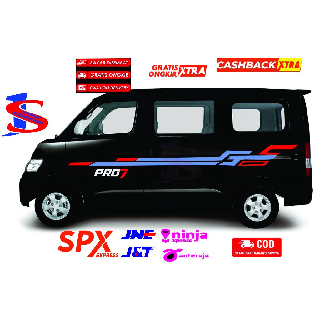 stiker mobil grandmax lusio stiker list body samping mobil grandmax