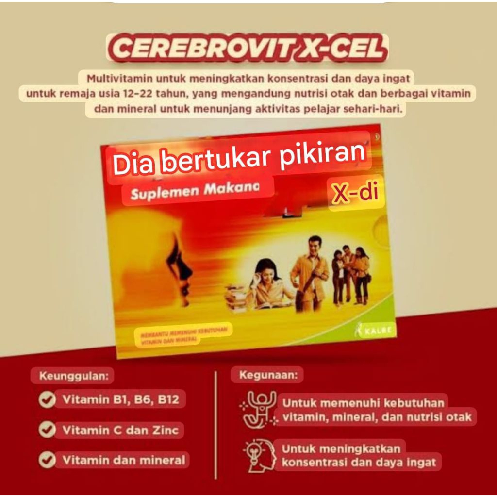 CEREBROVIT E-CEL suplement Nutrisi Otak strip 10 kapsul