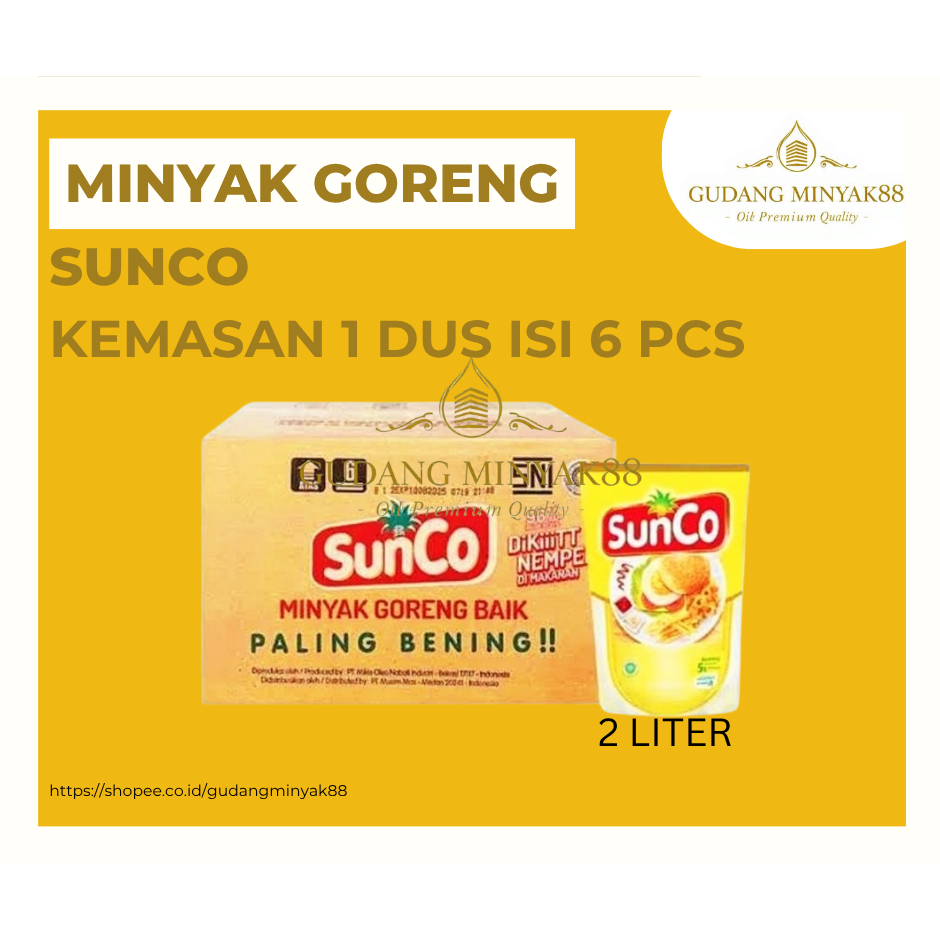 

MINYAK GORENG SUNCO 2 LITER 1 DUS ISI 6 PCS