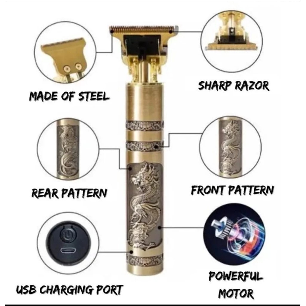 Cukuran Vintage T9 Dragon Alat Cukur Hair Clipper Jenggot Kumis Rambut - Cukuran T9 Dragon