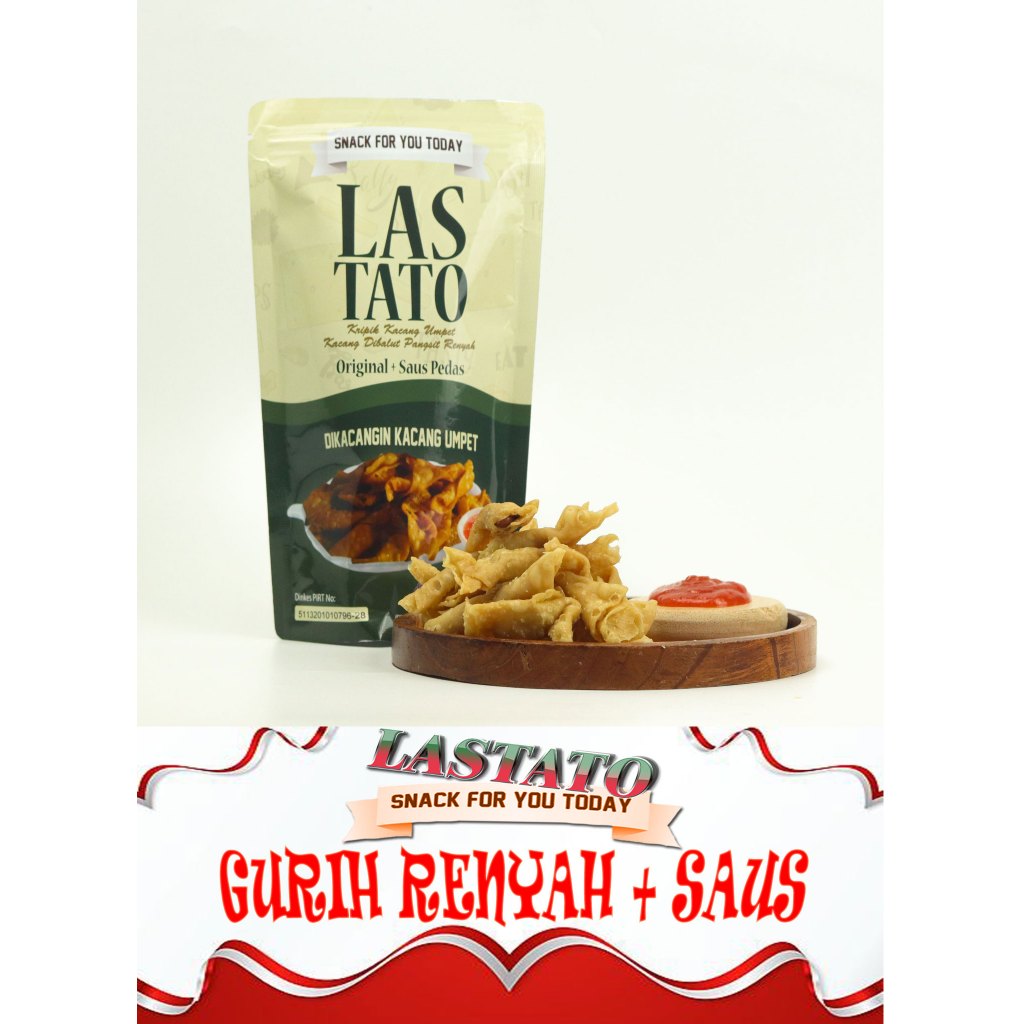 

Lastato snack Keripik Kacang sembunyi rasa Gurih + saus 150g Cemilan santai