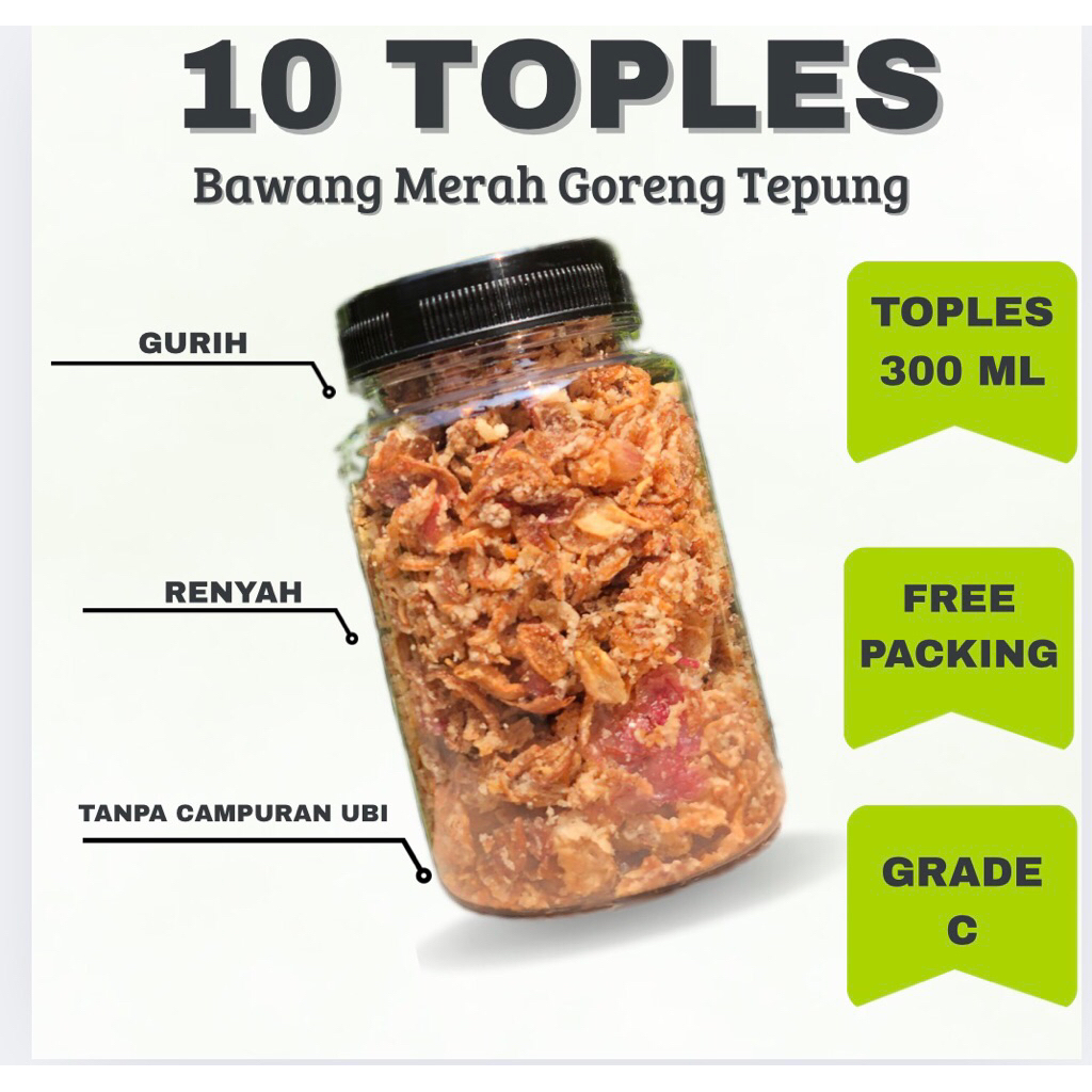 

brambang goreng 10 toples praktis original tanpa campuran ubi grade c
