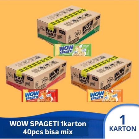 

WOW SPAGETI Spageti Instan dari MAYORA paket 1 DUS 1 karton isi 40 Pcs