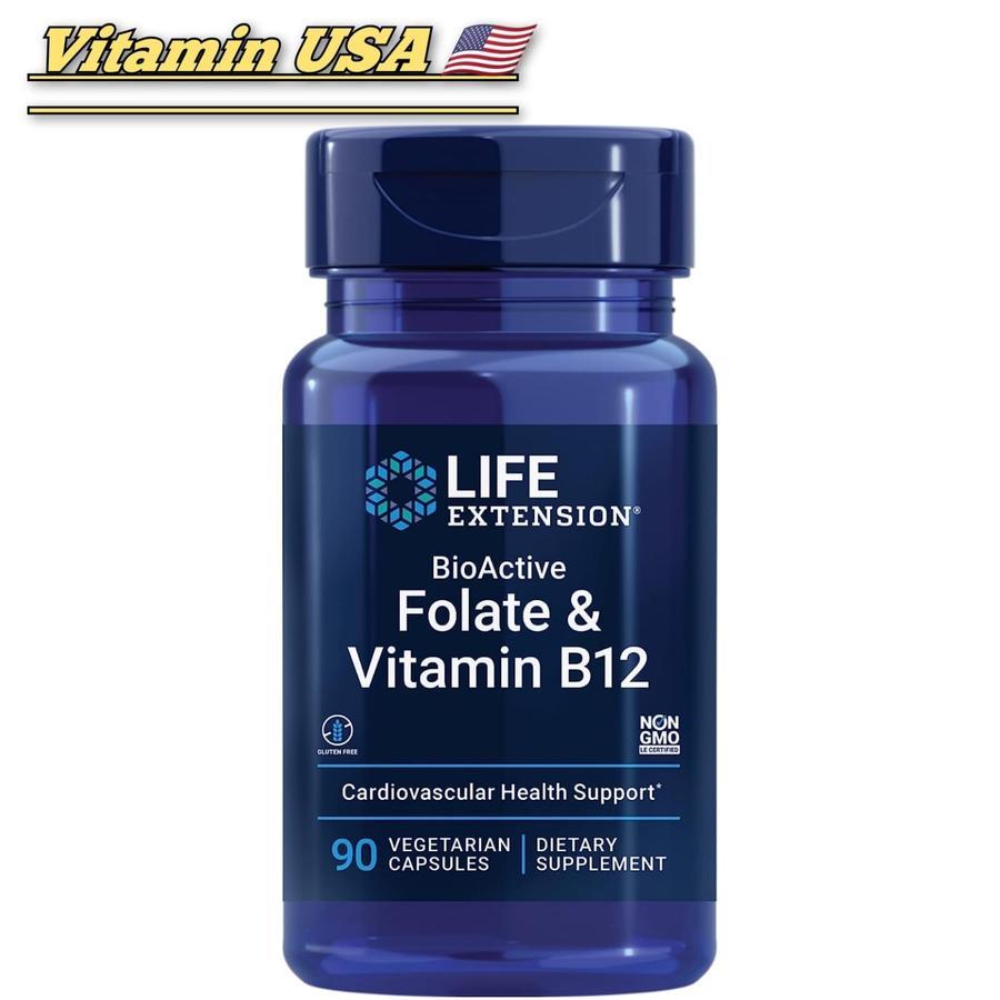 Life Extension, BioActive, Folate & Vitamin B12, 90 Vegetarian Capsules