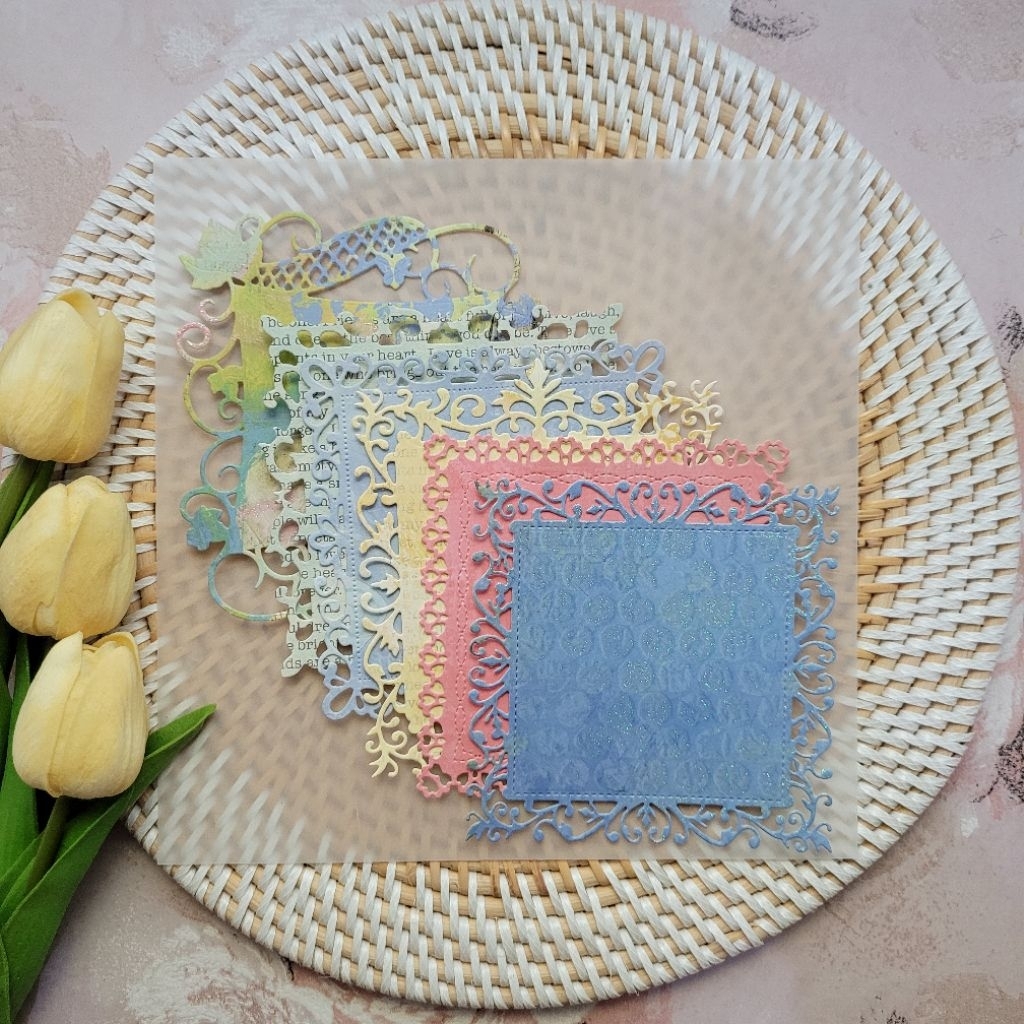 

Hiasan scrapbook journaling label doily kertas motif seri #3