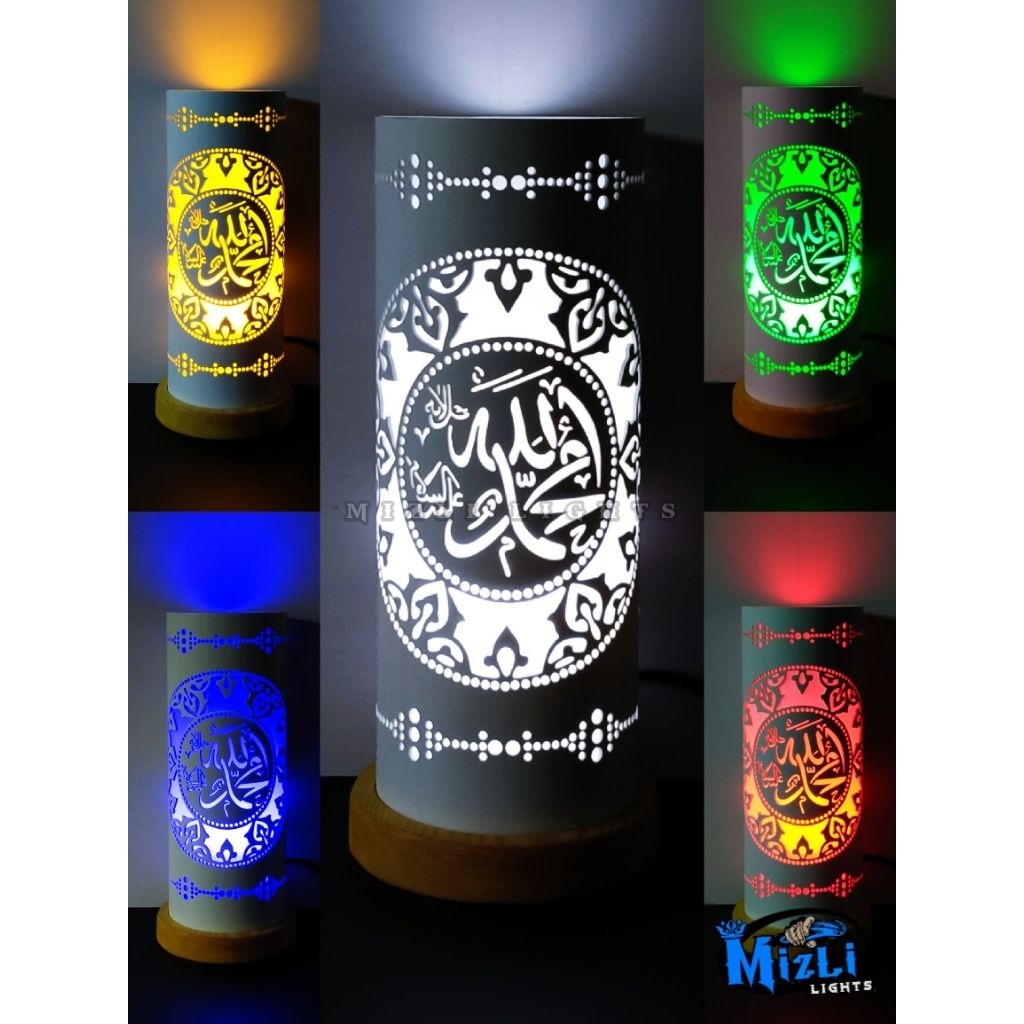 MizliLights Lampu Meja Kaligrafi Arabic lll Full Ukir