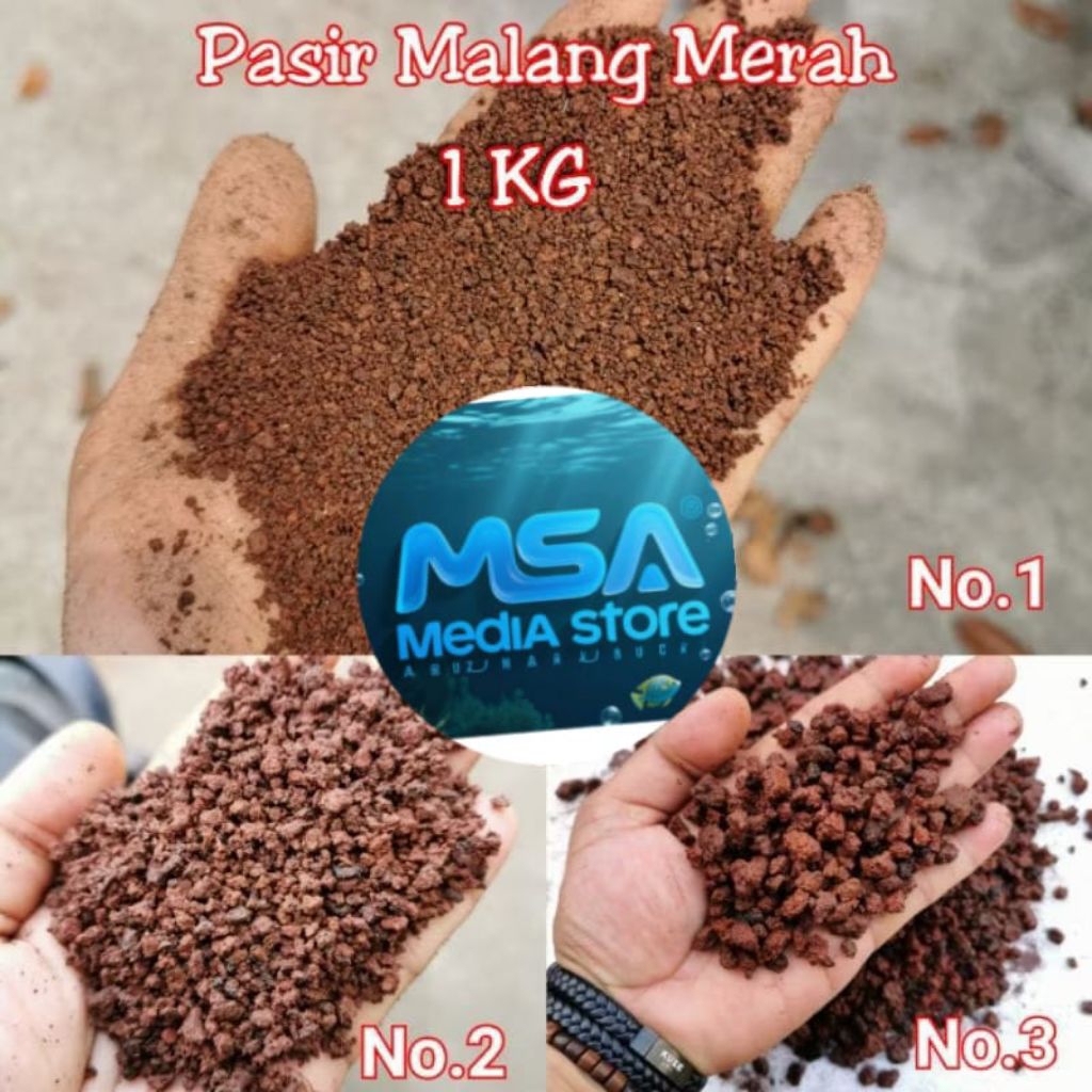 pasir malang merah No.3 1kg/media pasir malang/pasmal merah
