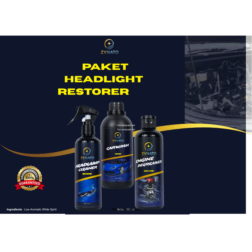 paket pembersih lampu mobil motor pembersih kaca depan spion samping belakang mobil shampo mobil