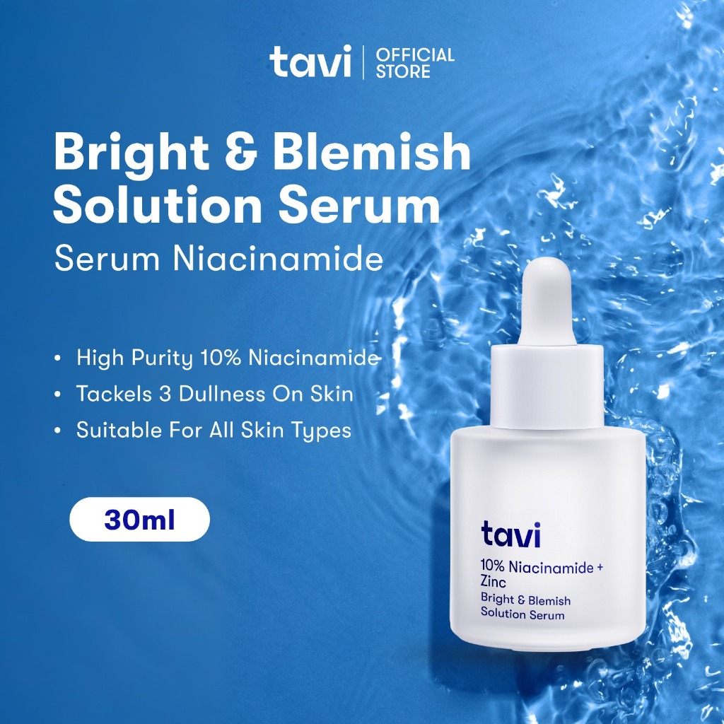TAVI 10% Niacinamide + Zinc Bright & Blemish Solution Serum 30 ml - Brightening Serum Mencerahkan Ku