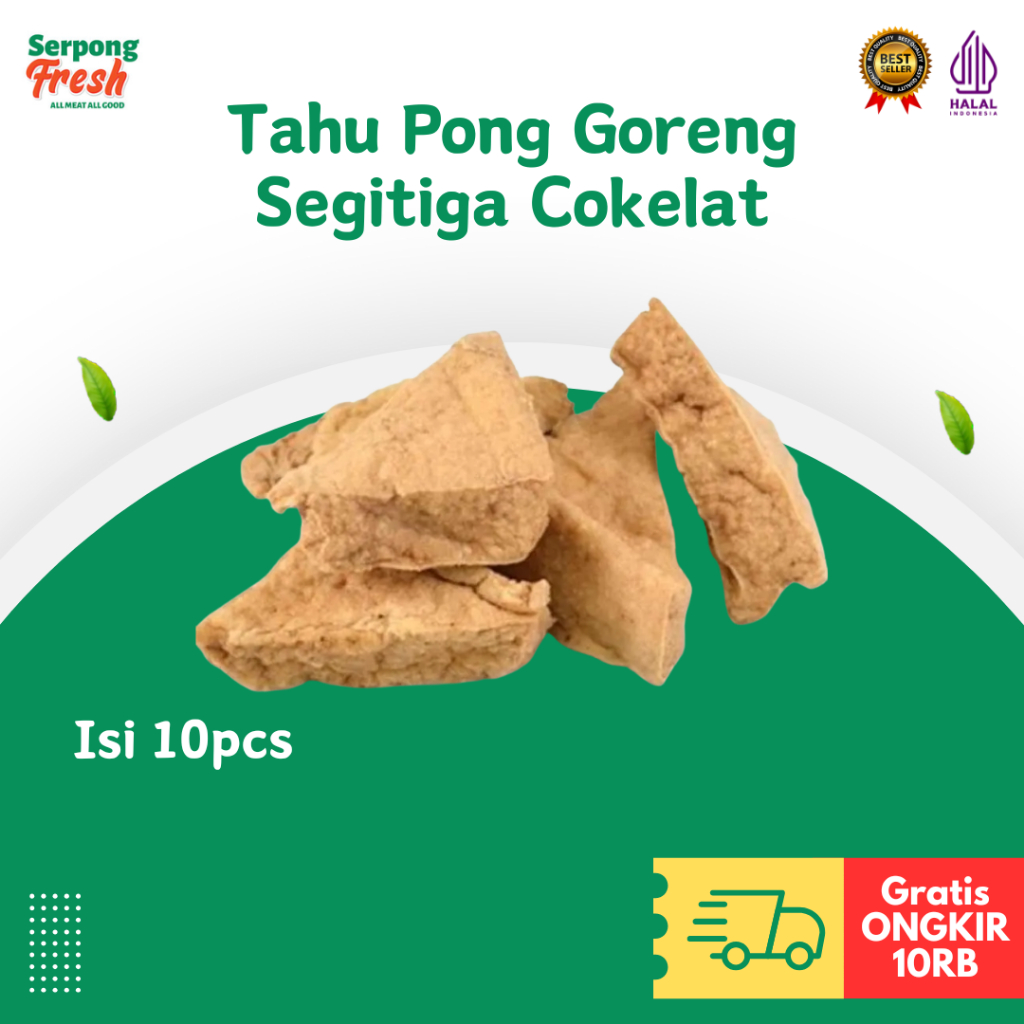 

Tahu Pong goreng Segitiga Coklat 10 Buah Perbungkus / Tahu Pong