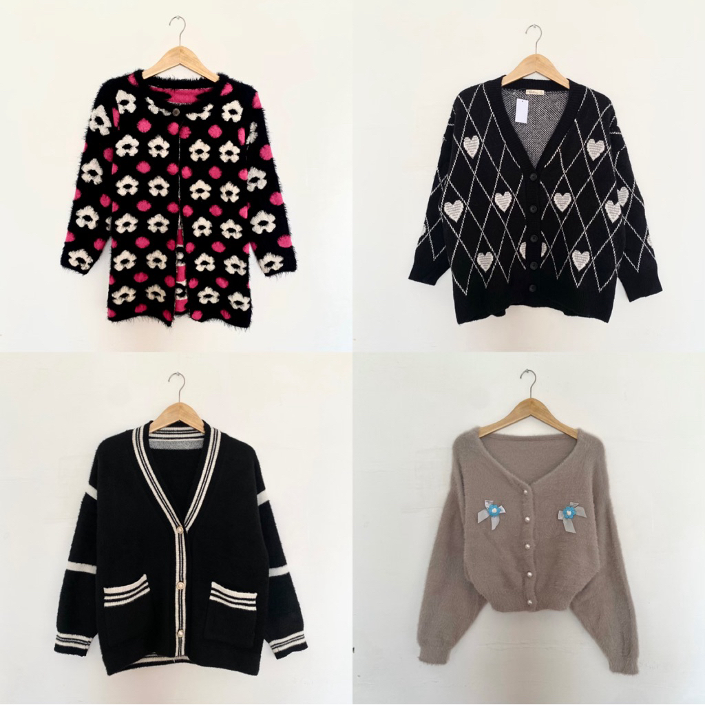 Plove Cardigan Bulu Fuzzy