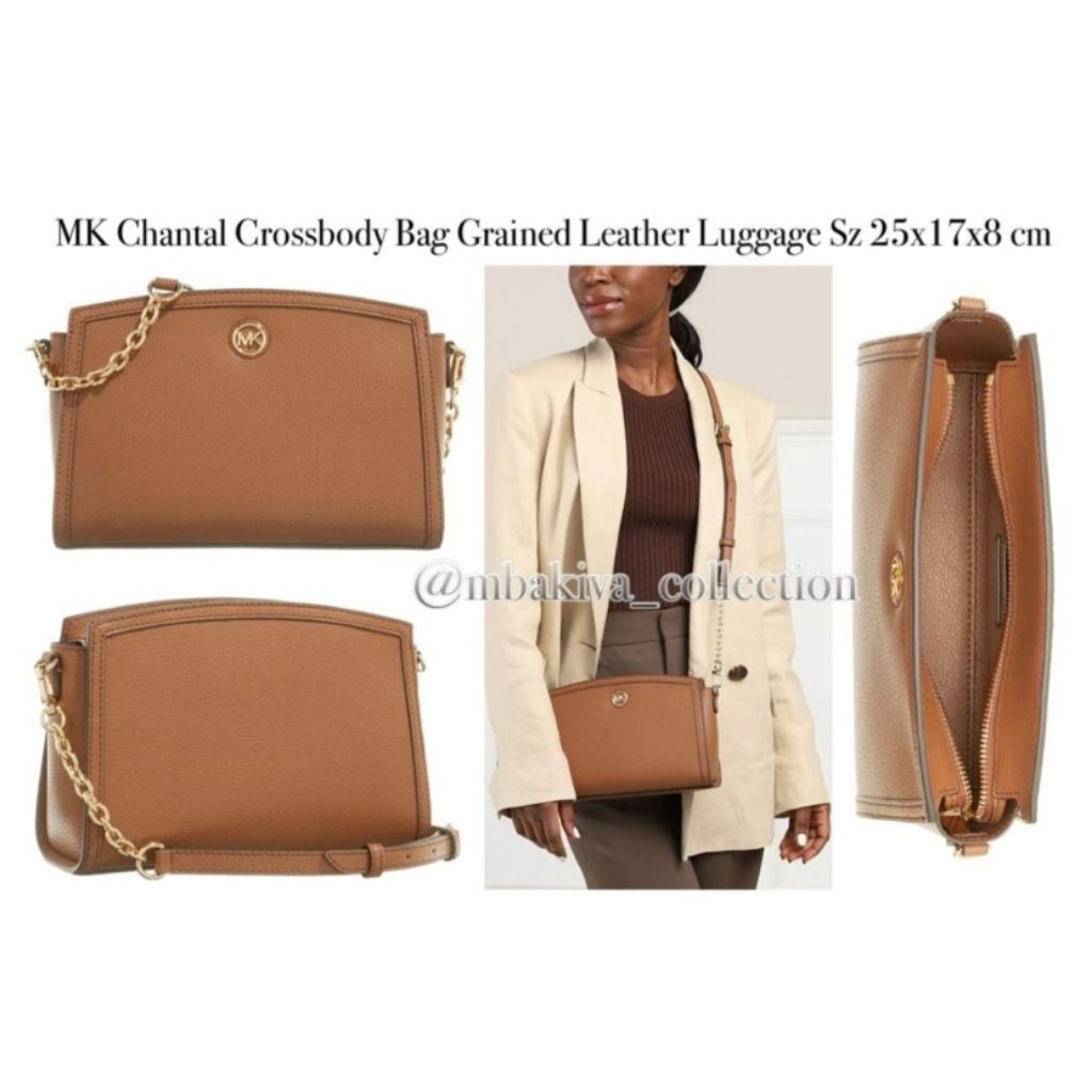 MK Chantal Crossbody Bag Grained Leather Luggage
