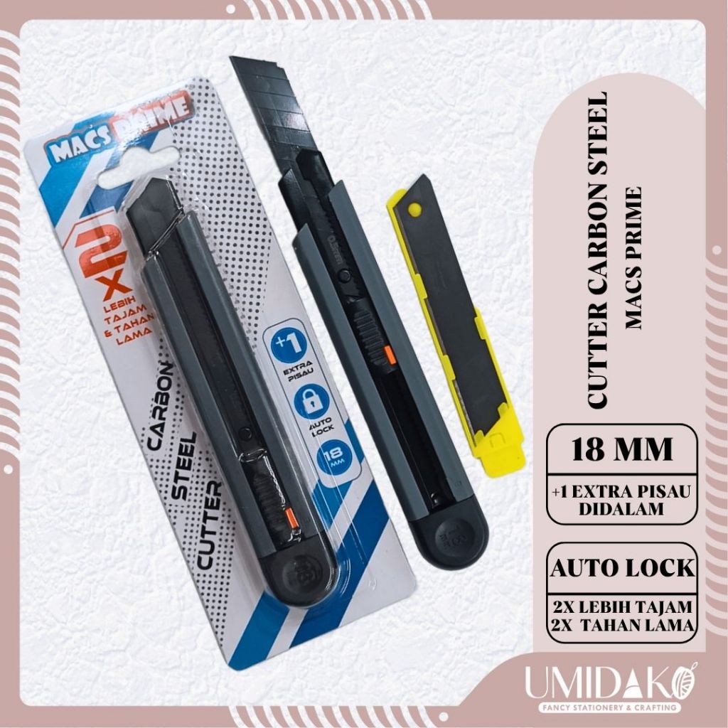 

[UMIDAKO] CUTTER MACS CARBON STEEL | CUTTER SET REFILL | CUTTER ISUI 2 HITAM LEBIH TAJAM