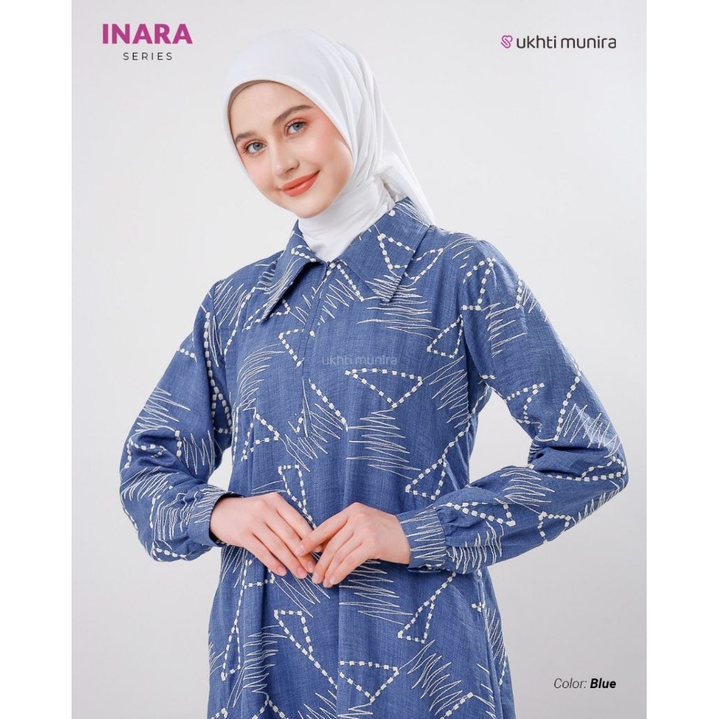 Gamis INARA | Gamis Linen Bordir | Gamis Motif  Bordir | Gamis by UKHTI MUNIRA [ORIGINAL]
