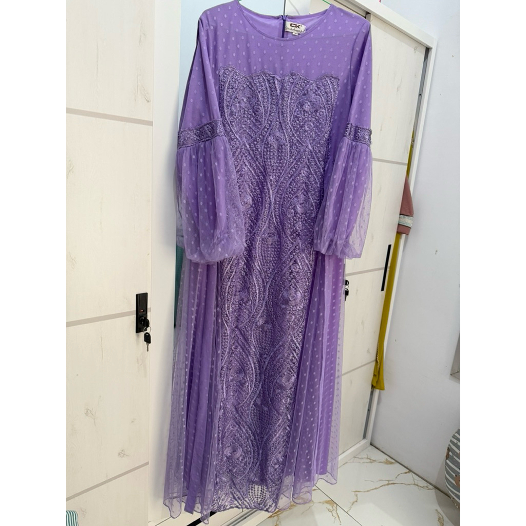 preloved gaun warna lilac