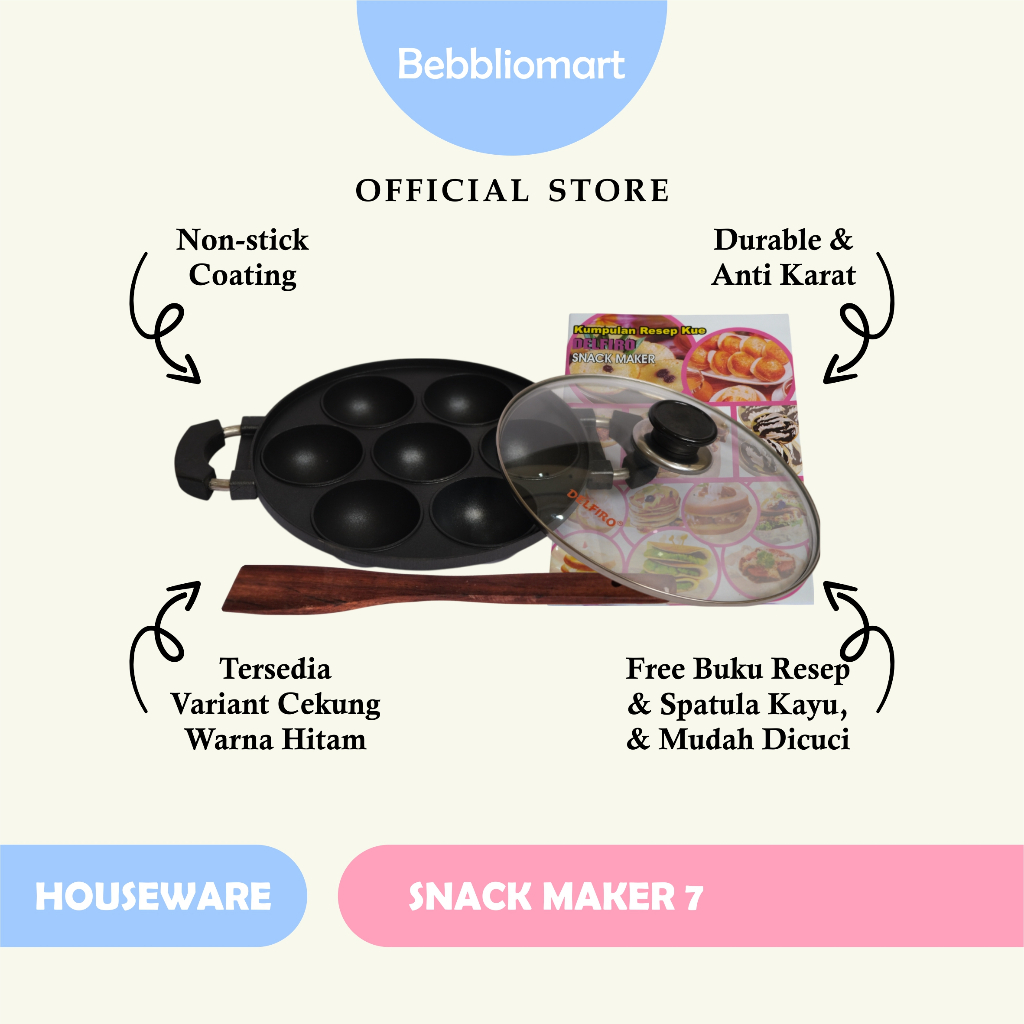 Delfiro Cetakan Kue 7 Lubang Cekung Premium