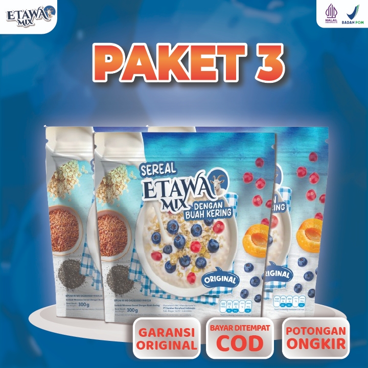 

Etawamix 3 Box Sereal Tinggi Serat Menjaga Kadar Gula Darah Diabetes dan Kolesterol Tubuh Paket 3 Box