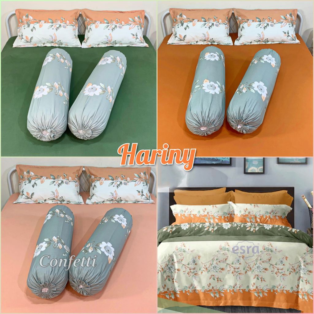 Confetti Sprei Kaos Sprei Anti Kusut Sprei Anti Geser Sprei Karet Keliling Motif Hariny