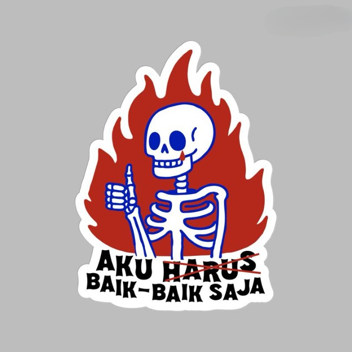 

Stiker Caption Kata Kata Sticker Aku Baik Baik Saja Stiker Tempel Stationery Hiasan Laptop DInding