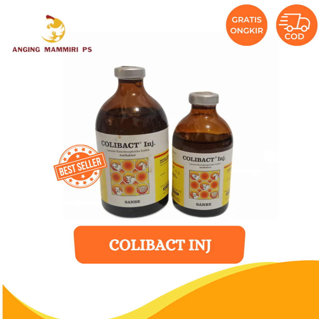 COLIBACT INJ - SANBE - Obat Antibiotik Hewan Diare Batuk Pilek - Obat Mencret Sapi Hewan