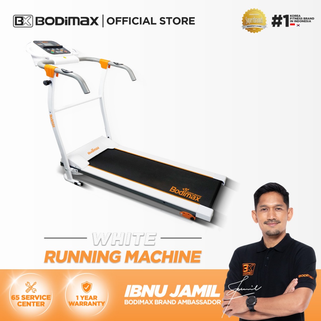 Bodimax New Running Machine Putih - Treadmill / Alat Olahraga / Fitness
