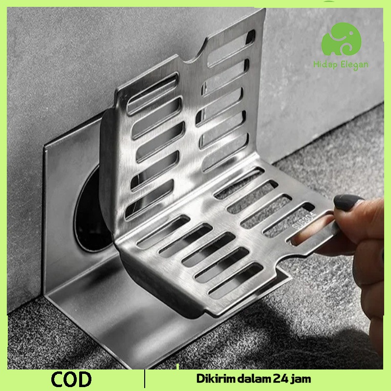 3.5inch Drain Floor Kamar Mandi Floor Drain 304 Saringan Got Kamar Mandi Stainless Wall Corner Pembu