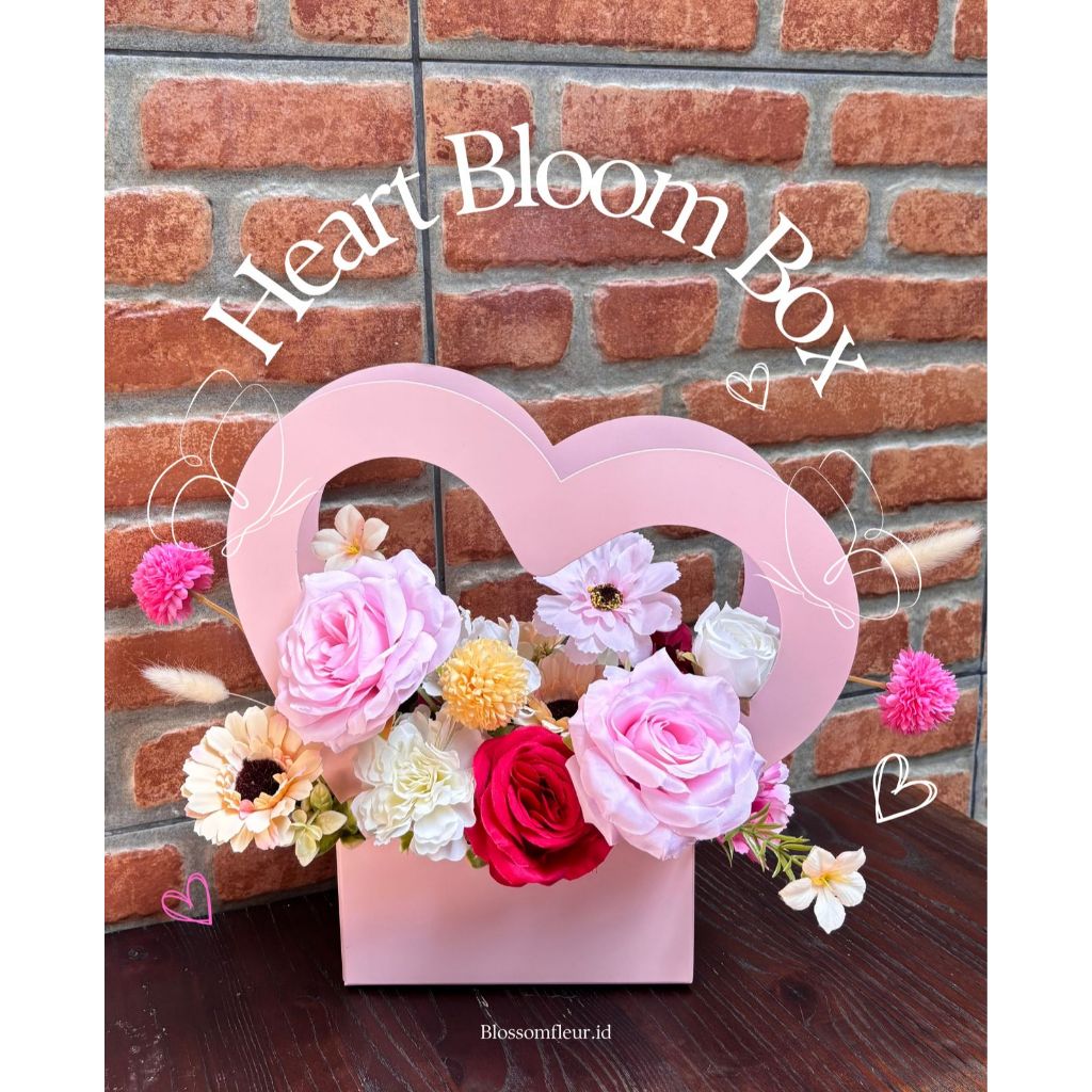 

(READY INSTAN) Heart Bloom Box - Bunga Artifisial Mix Flower Bloom Box in Heart Love Shape Graduation Birthday Anniversary Grand Opening Peresmian Toko Flower Arrangement Aesthetic Hadiah Bunga Wisuda Ulang Tahun Peresmian Grand Opening