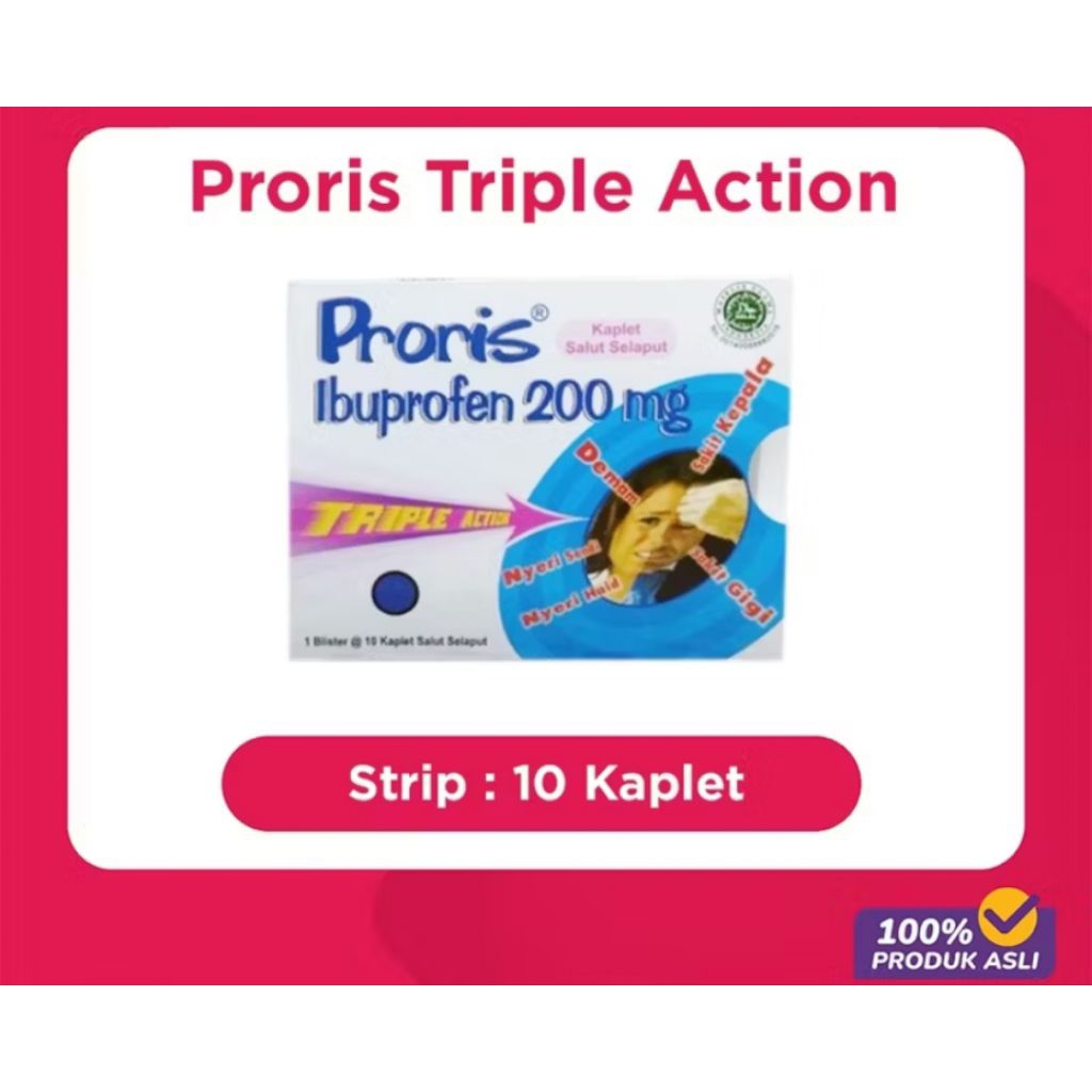 Proris tab Triple action kaplet 10s harga per box