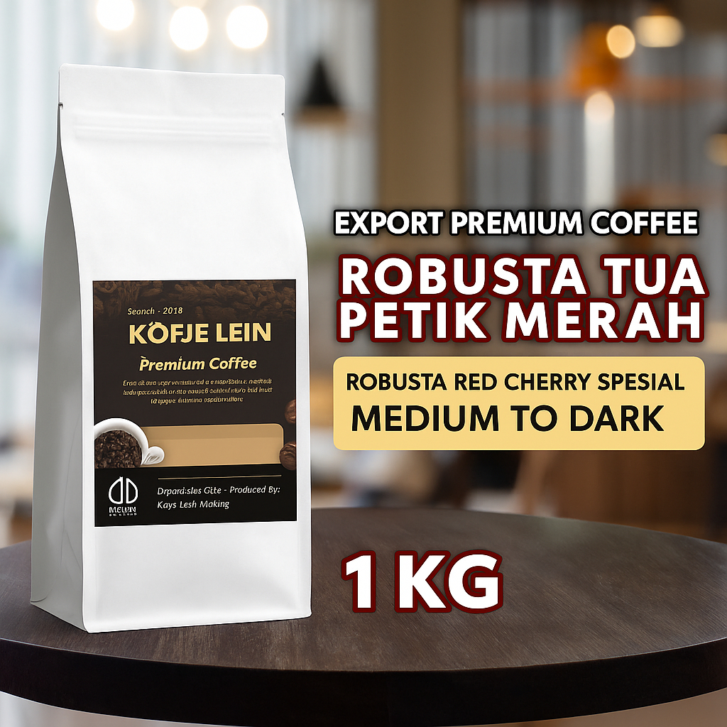 

Kopi Bubuk Robusta Spesial 1Kg Kofje Lein Petik Merah Red Cherry