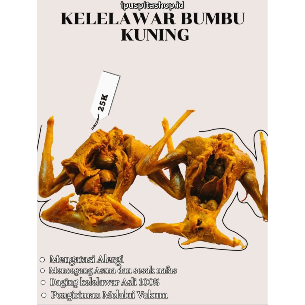 

DAGING KELELAWAR ATAU CODOT PER 2 EKOR UNGKEB BUMBU KUNING