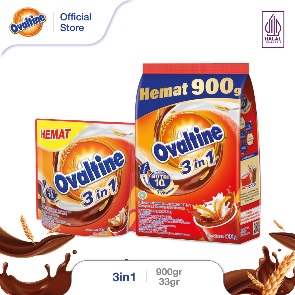 

OVALTINE Paket Bundle 3in1 900g dan 3in1 33gx18s
