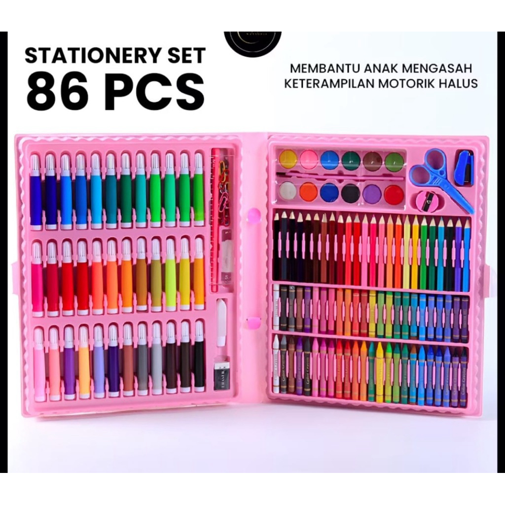 

STATIONARY SET ISI 86 PCS CRAYON WARNA CAT AIR PERLENGKAPAN SEKOLAH MENGGAMBAR ANAK
