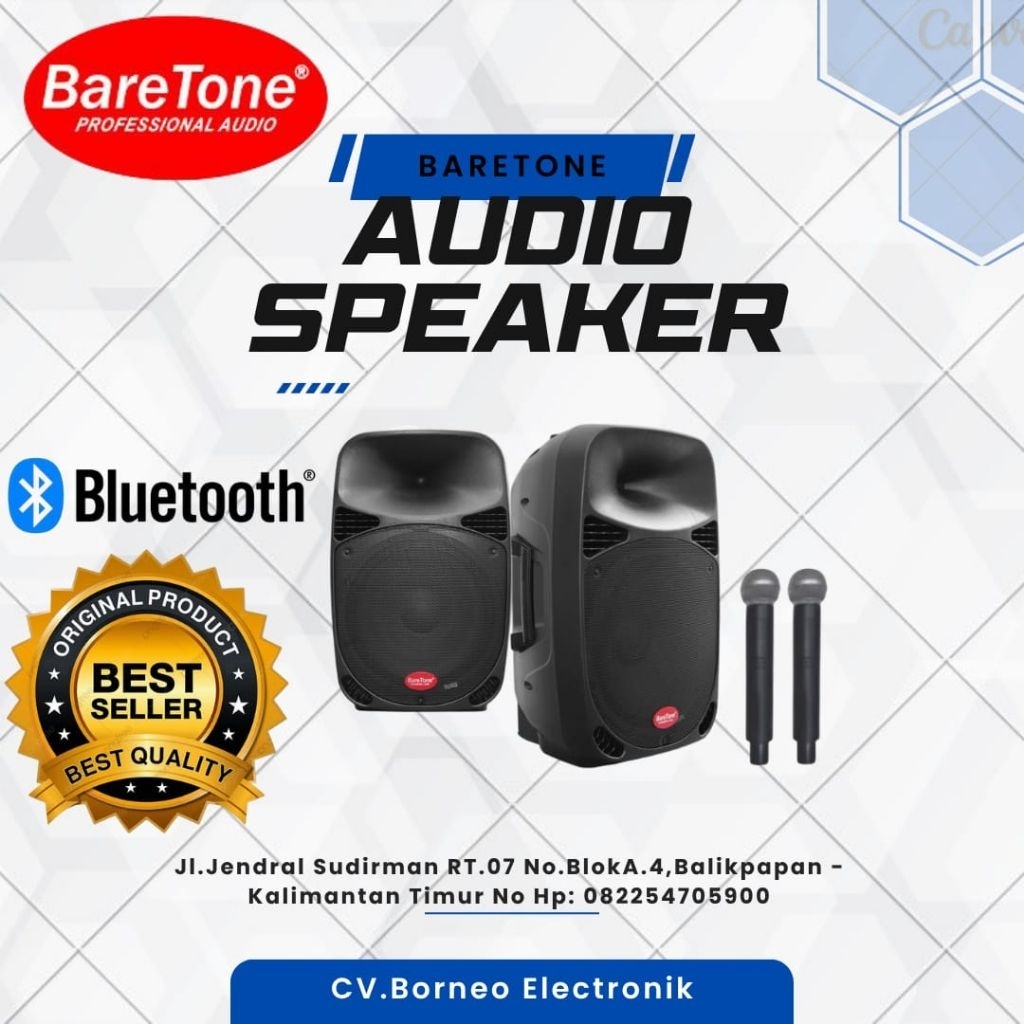 Speaker Portable Baretone 15 inch 15mhwr Original