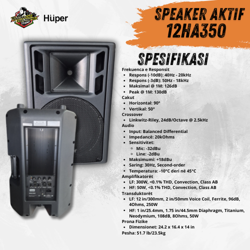 12HA350 SPEAKER AKTIF BARACLAY HUPER