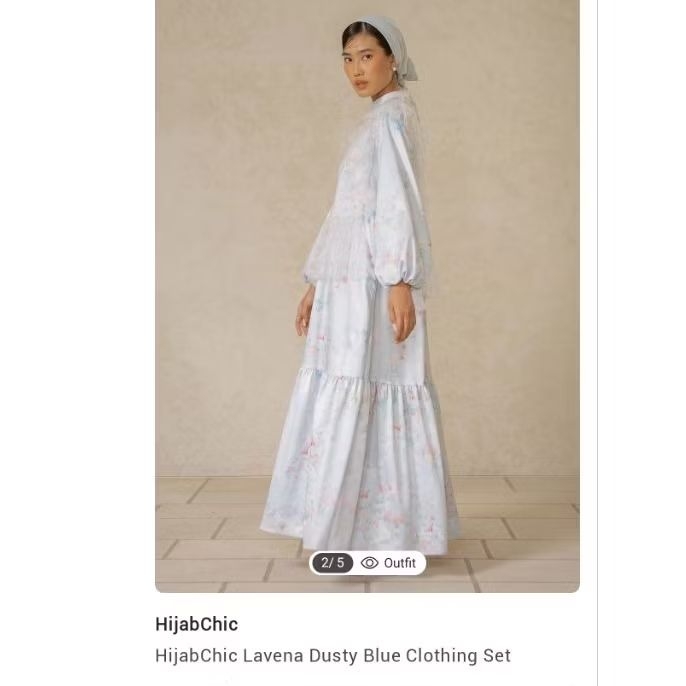 Hijabchic Lavena dusty blue clothing set