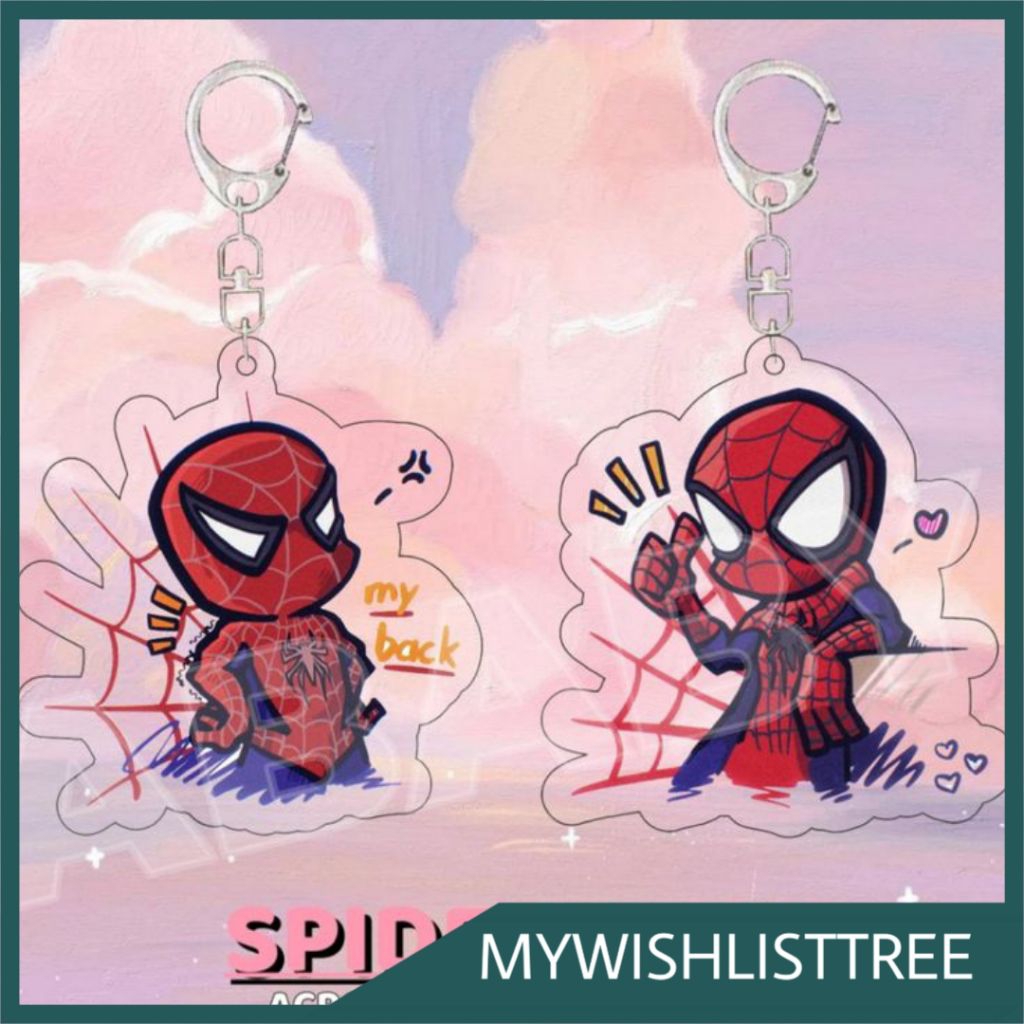 MWT [GK - 02] GANTUNGAN AKRILIK GWEN DAN SPIDERMAN BONEKA HERO SUPERHERO | GANCI MARVEL KARAKTER BAT