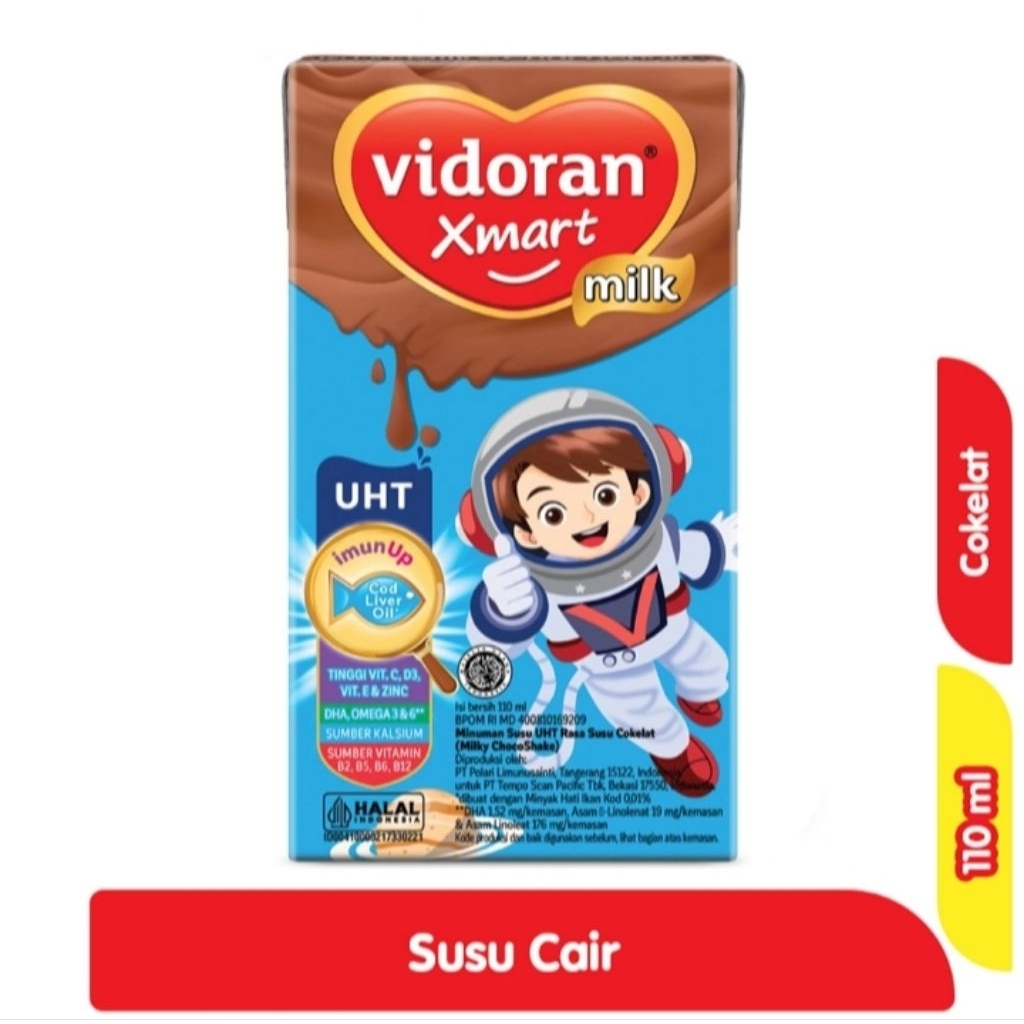

[Dapat 3] vidoran Xmart Kids Susu UHT Cokelat Kotak 110 ml