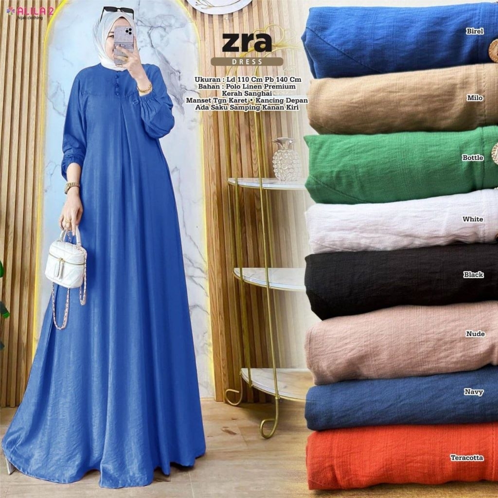 MOCA Zra Dress Mumtaza Allsize Gamis Busui Original Umroh Dna solo