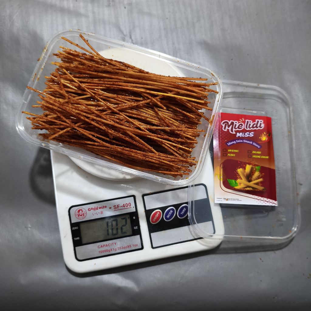 

Mie Lidi Toples Premium 100g | Camilan Renyah Pedas Gurih | Snack Sekolah Viral