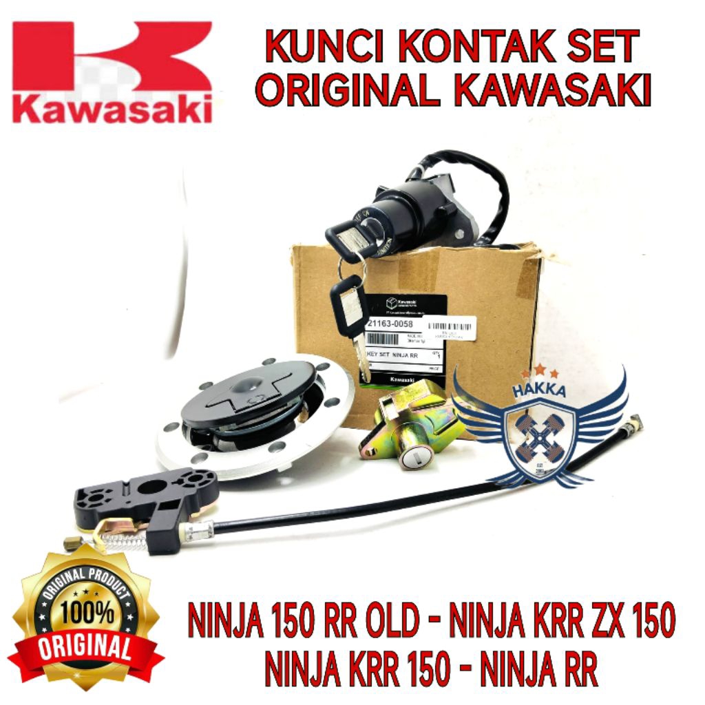 ORIGINAL SET KUNCI KONTAK KAWASAKI NINJA 150 RR OLD, ORIGINAL SET KUNCI KONTAK KAWASAKI NINJA KRR ZX