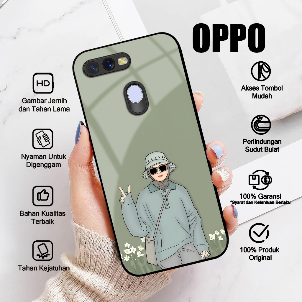 Case OPPO A5S OPPO A7 Casing OPPO A11K OPPO A12 A7X A12E A12S Motif HIJAB KERUDUNG Softcase Glossy H