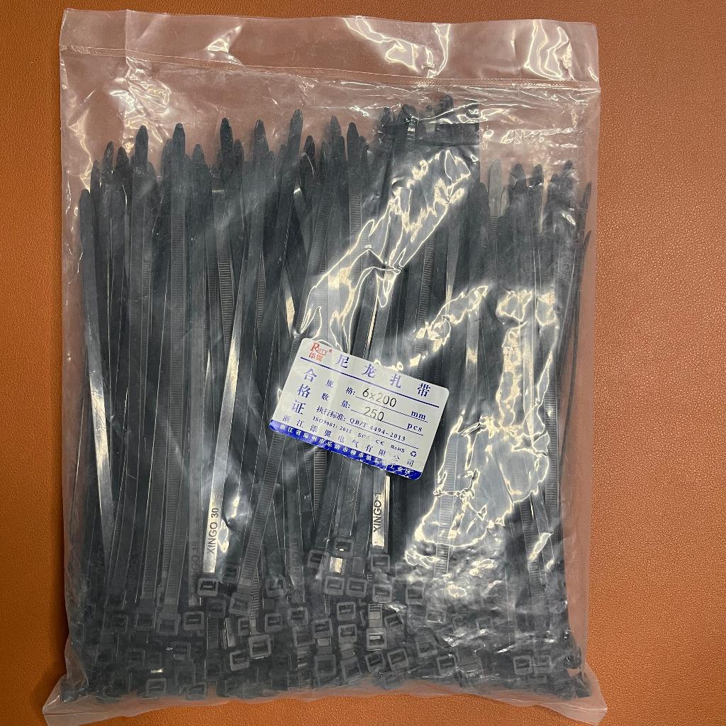 

Kabel Ties 1 Pack isi 250 PCS Kabel Tie / Kabel Tis 6x20cm/5.6mm/Kabel ties Hitam/NYLON CABLE TIES