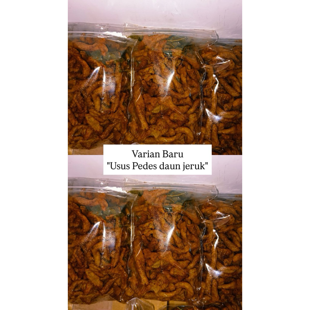 

Keripik Usus Pedas daun jeruk