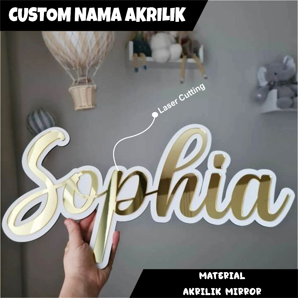 NAMA AKRILIK CUSTUM HITUNG PERHURUF CUSTOM NAMA PERHURUF ATAU SATUAN AKRILIK MIROR BERKUALITAS