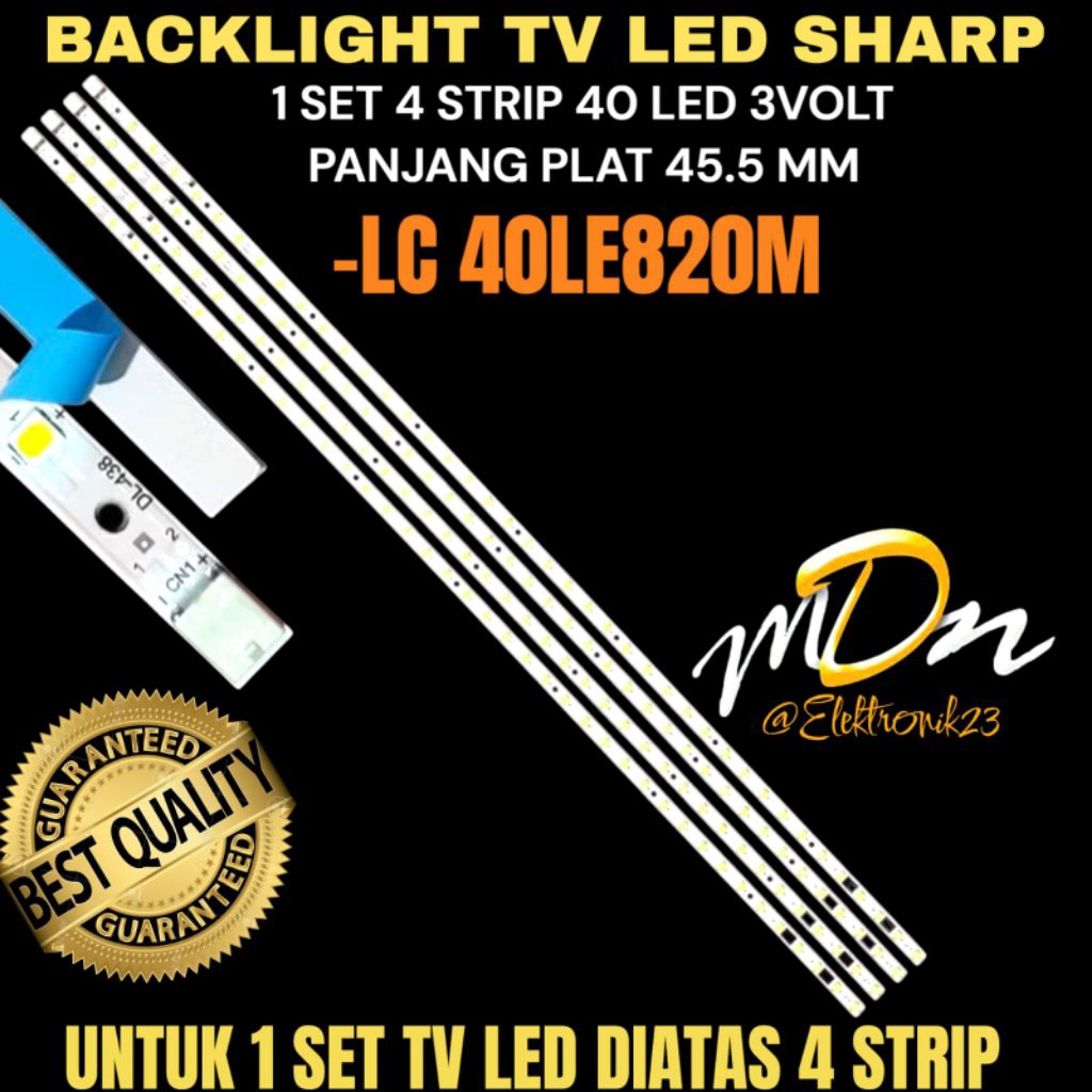 BACKLIGHT TV LED SHARP 40 INCH LC-40LE820M BACKLIGHT TV LED SHARP
